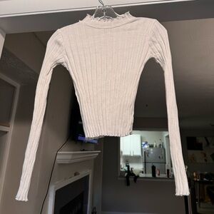 Zara Mock Neck Cropped Shirt